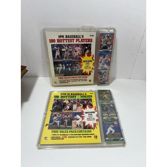 Lot Of 2 1991 Score Baseball Rising Stars Value Pack 100 Cards Sealed MLB Rare - Picture 1 of 10